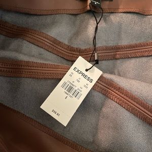 Women’s Express Brown Leather Pencil Skirt